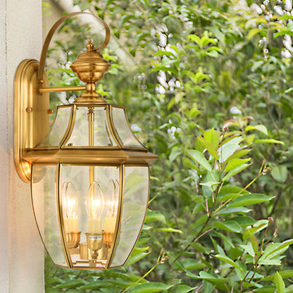 Scandinavian Square Glass Brass 1/3 Light Wall Sconce Lamp