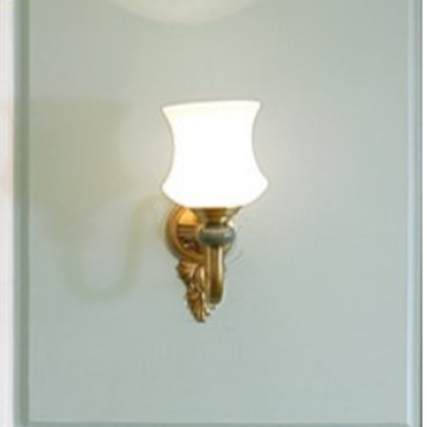 Chinese Glass Ceramic Copper 1-Light Wall Sconce Lamp