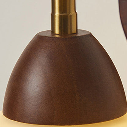Half Glass Ash Wood Hardware 1-Light Wall Sconce Lamp
