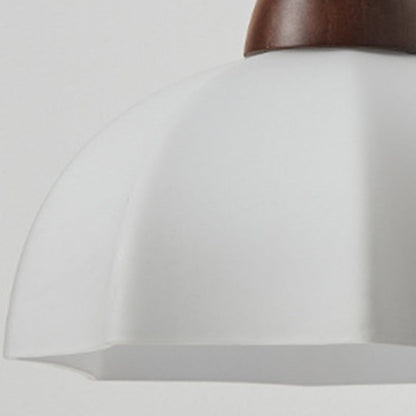 Half Glass Ash Wood Hardware 1-Light Wall Sconce Lamp