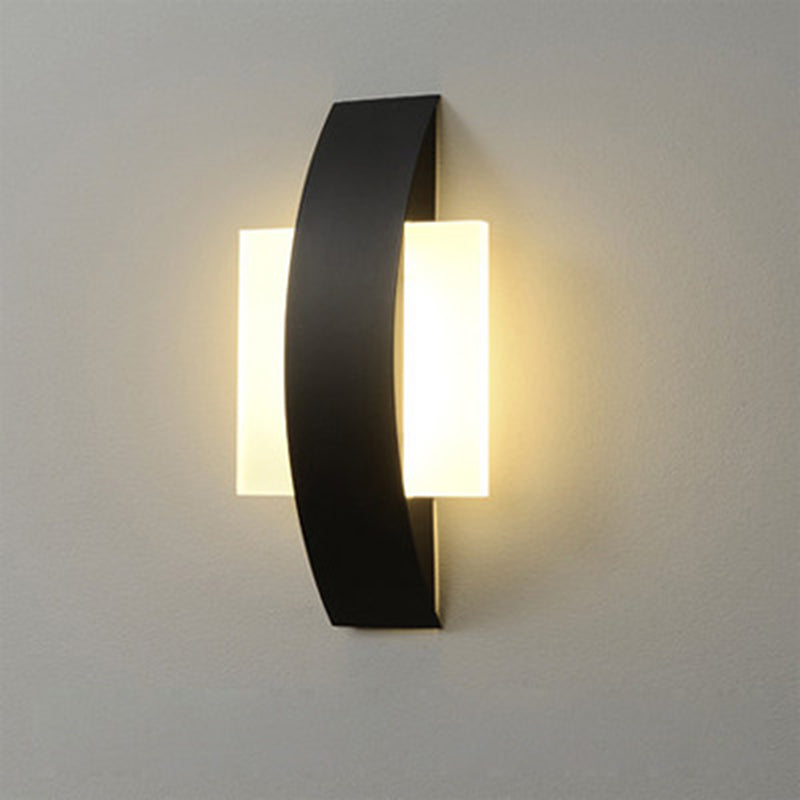 Curved Square Round Acrylic Iron LED Wall Sconce Lamp