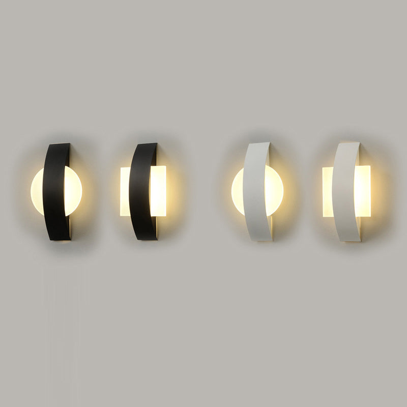 Curved Square Round Acrylic Iron LED Wall Sconce Lamp