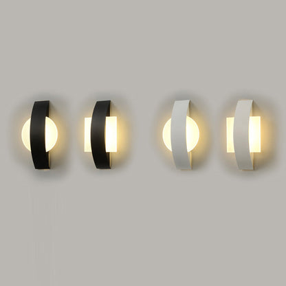Curved Square Round Acrylic Iron LED Wall Sconce Lamp