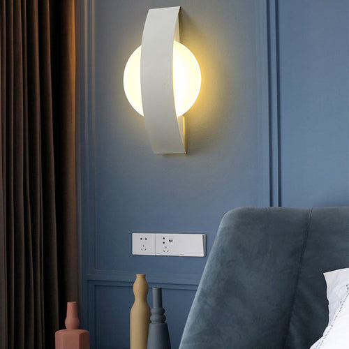 Curved Square Round Acrylic Iron LED Wall Sconce Lamp