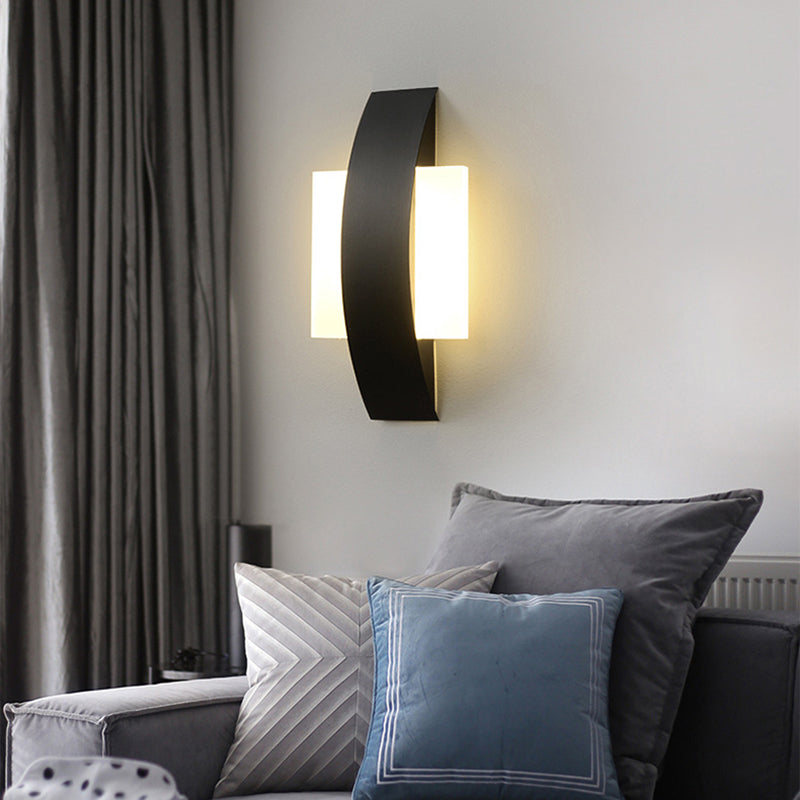 Curved Square Round Acrylic Iron LED Wall Sconce Lamp