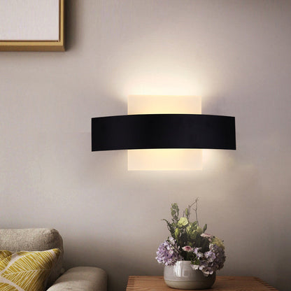 Curved Square Round Acrylic Iron LED Wall Sconce Lamp