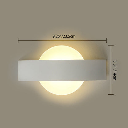Curved Square Round Acrylic Iron LED Wall Sconce Lamp