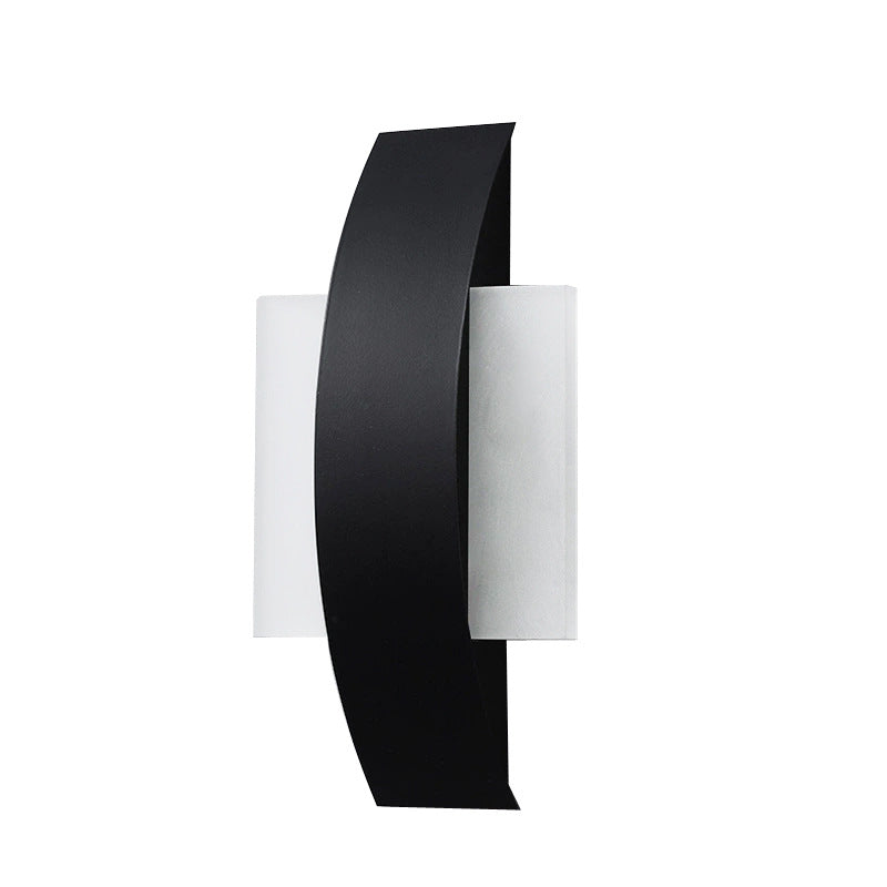 Curved Square Round Acrylic Iron LED Wall Sconce Lamp