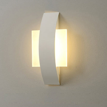 Curved Square Round Acrylic Iron LED Wall Sconce Lamp