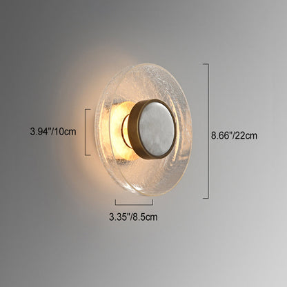 Modern Minimalist Round Glass Iron LED Wall Sconce Lamp