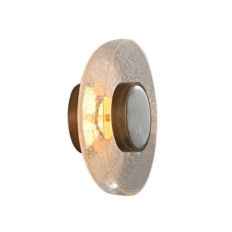 Modern Minimalist Round Glass Iron LED Wall Sconce Lamp