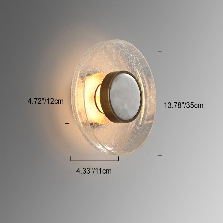 Modern Minimalist Round Glass Iron LED Wall Sconce Lamp