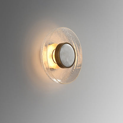 Modern Minimalist Round Glass Iron LED Wall Sconce Lamp