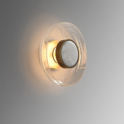Modern Minimalist Round Glass Iron LED Wall Sconce Lamp