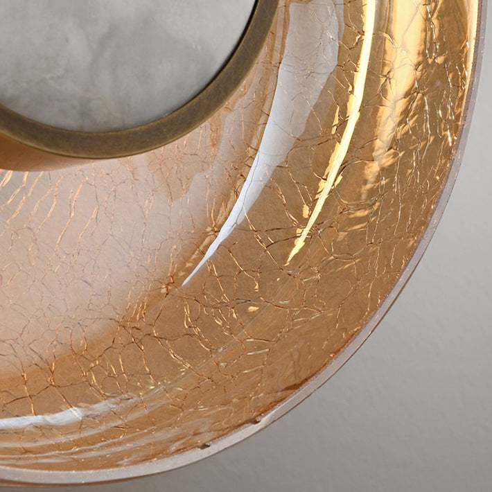 Modern Minimalist Round Glass Iron LED Wall Sconce Lamp