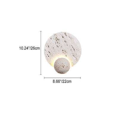 Japanese Round Ball White Travertine LED Wall Sconce Lamp