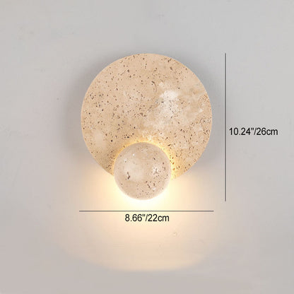 Scandinavian Orb Yellow Travertine LED Wall Sconce Lamp