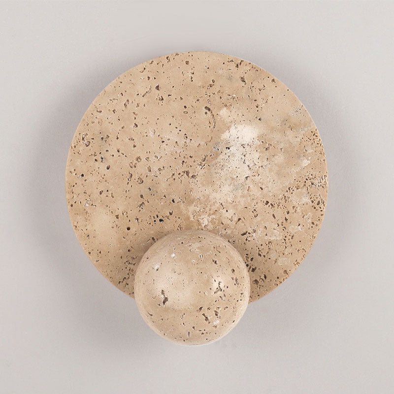 Scandinavian Orb Yellow Travertine LED Wall Sconce Lamp