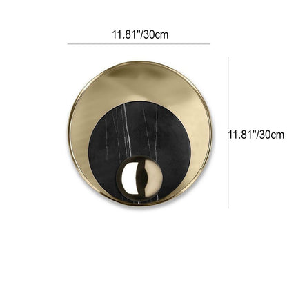 Scandinavian Round Hardware Marble 1-Light Wall Sconce Lamp