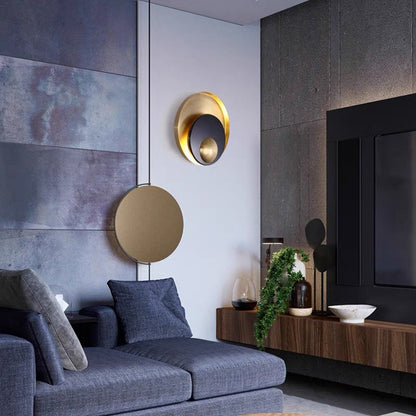 Scandinavian Round Hardware Marble 1-Light Wall Sconce Lamp
