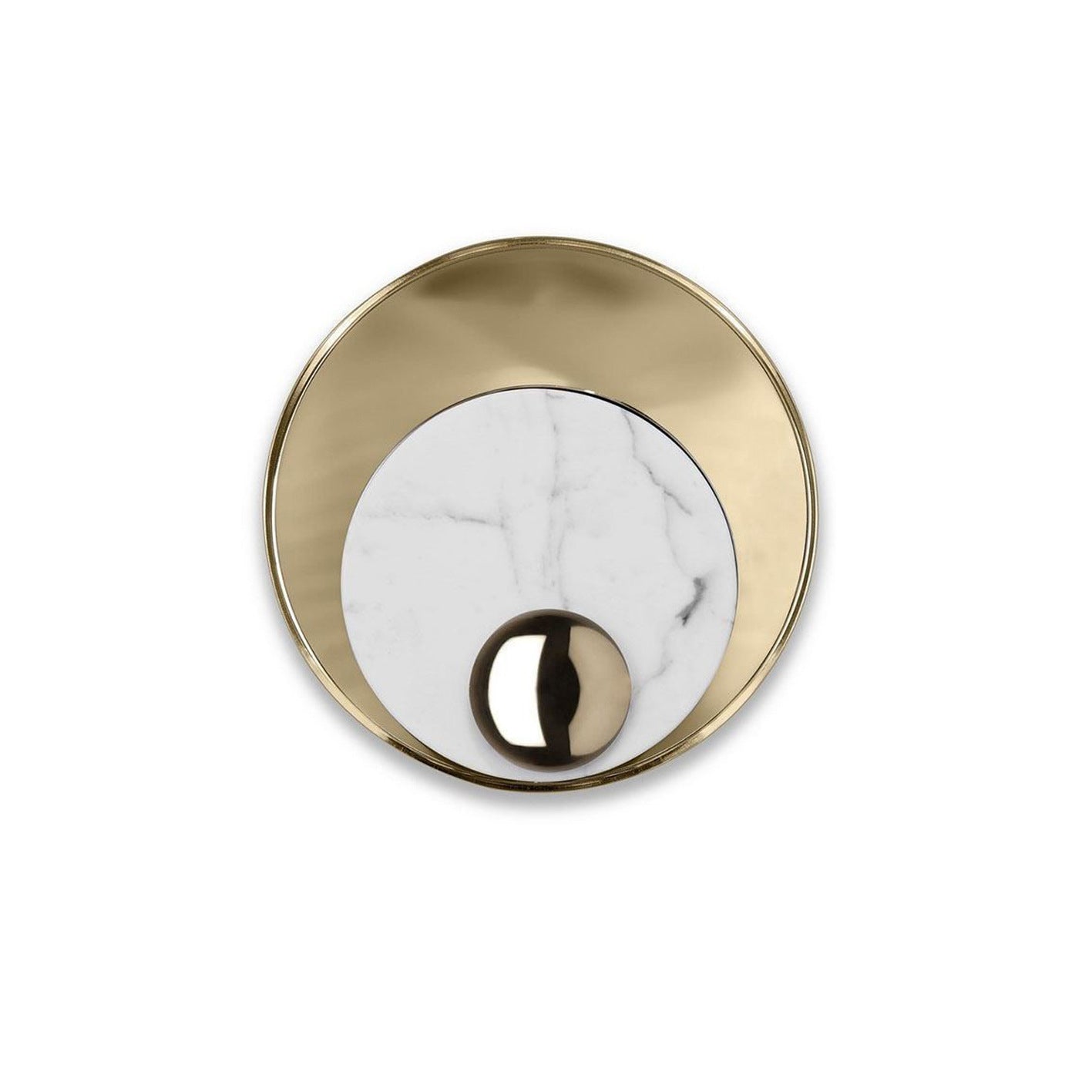 Scandinavian Round Hardware Marble 1-Light Wall Sconce Lamp