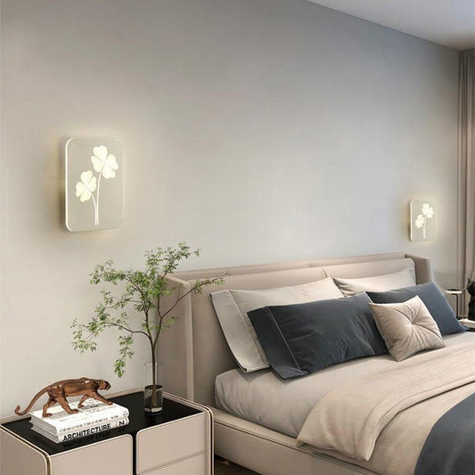 Round Ginkgo Biloba Acrylic Iron LED Wall Sconce Lamp