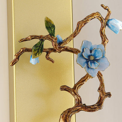 Chinese Leaves Round Iron Aluminum LED Wall Sconce Lamp