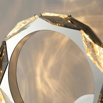Prismatic Round Crystal Hardware LED Wall Sconce Lamp