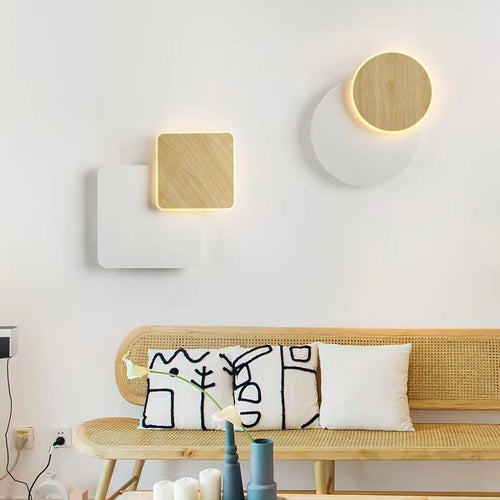 Scandinavian Round Square Acrylic Iron LED Wall Sconce Lamp