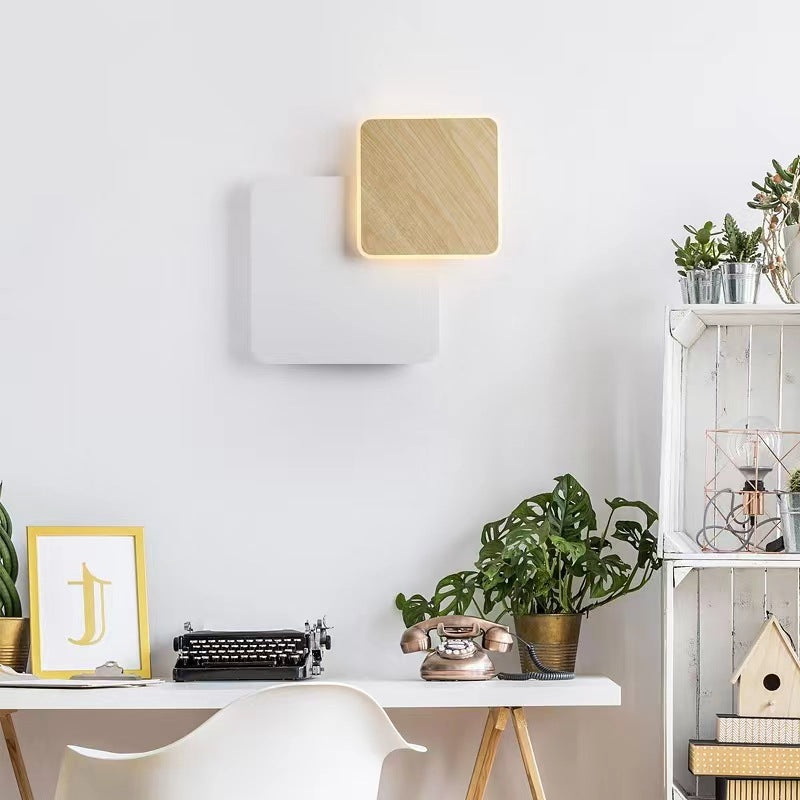Scandinavian Round Square Acrylic Iron LED Wall Sconce Lamp