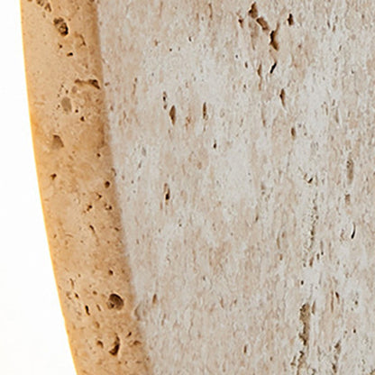 Japanese Round Yellow Travertine LED Wall Sconce Lamp