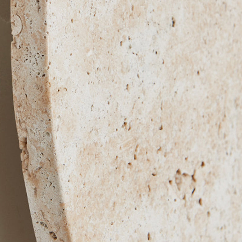 Japanese Round Yellow Travertine LED Wall Sconce Lamp