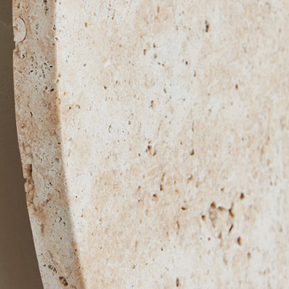 Japanese Round Yellow Travertine LED Wall Sconce Lamp