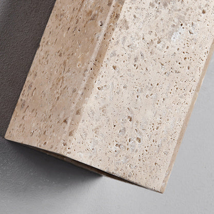 Japanese Yellow Travertine Iron LED Wall Sconce Lamp