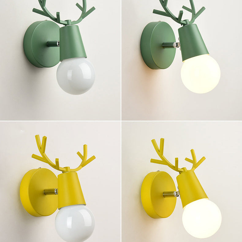 Deco Round Glass Rubberwood Metal 1-Light Wall Sconce Lamp