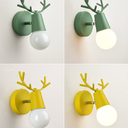 Deco Round Glass Rubberwood Metal 1-Light Wall Sconce Lamp