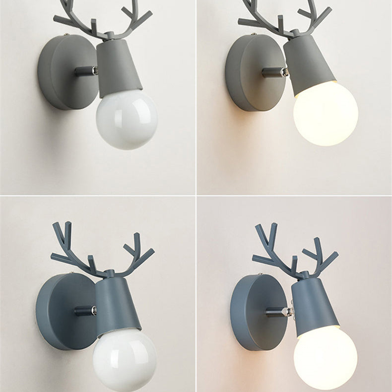 Deco Round Glass Rubberwood Metal 1-Light Wall Sconce Lamp