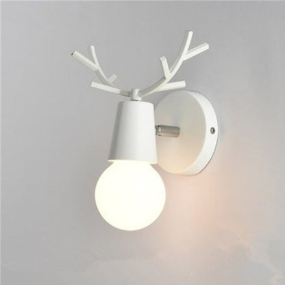 Deco Round Glass Rubberwood Metal 1-Light Wall Sconce Lamp