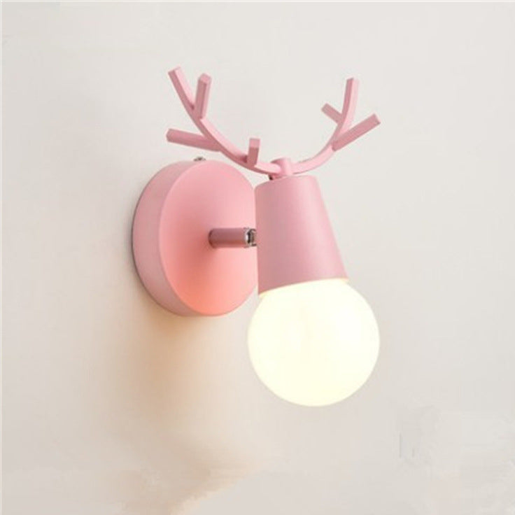 Deco Round Glass Rubberwood Metal 1-Light Wall Sconce Lamp