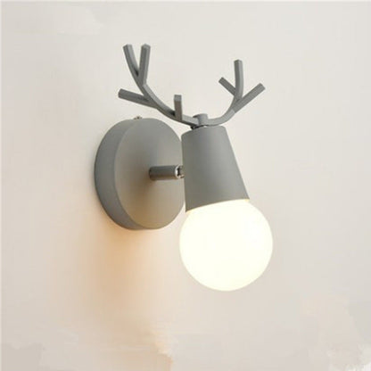 Deco Round Glass Rubberwood Metal 1-Light Wall Sconce Lamp