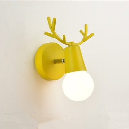 Deco Round Glass Rubberwood Metal 1-Light Wall Sconce Lamp