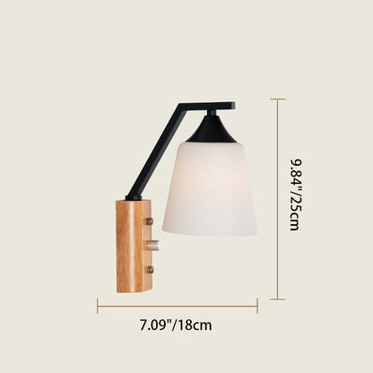 Scandinavian Square Glass Iron 1-Light Wall Sconce Lamp