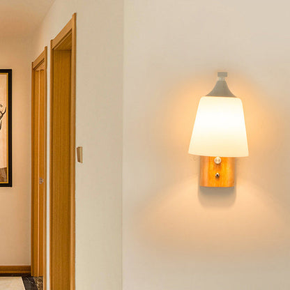 Scandinavian Square Glass Iron 1-Light Wall Sconce Lamp