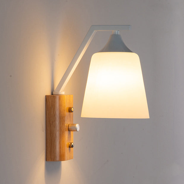Scandinavian Square Glass Iron 1-Light Wall Sconce Lamp