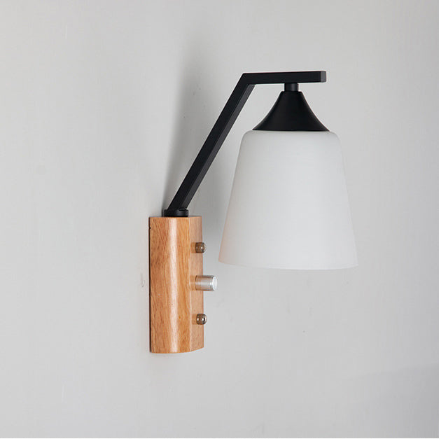 Scandinavian Square Glass Iron 1-Light Wall Sconce Lamp