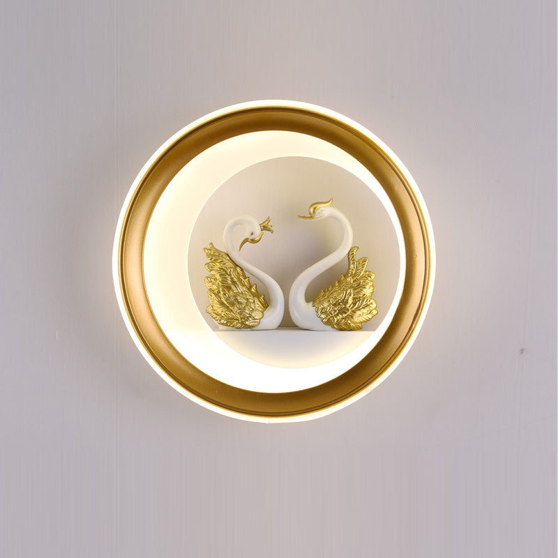 Chinese Swan Balloon Acrylic Hardware LED Wall Sconce Lamp