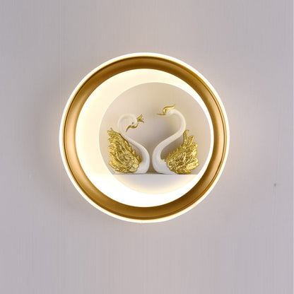 Chinese Swan Balloon Acrylic Hardware LED Wall Sconce Lamp
