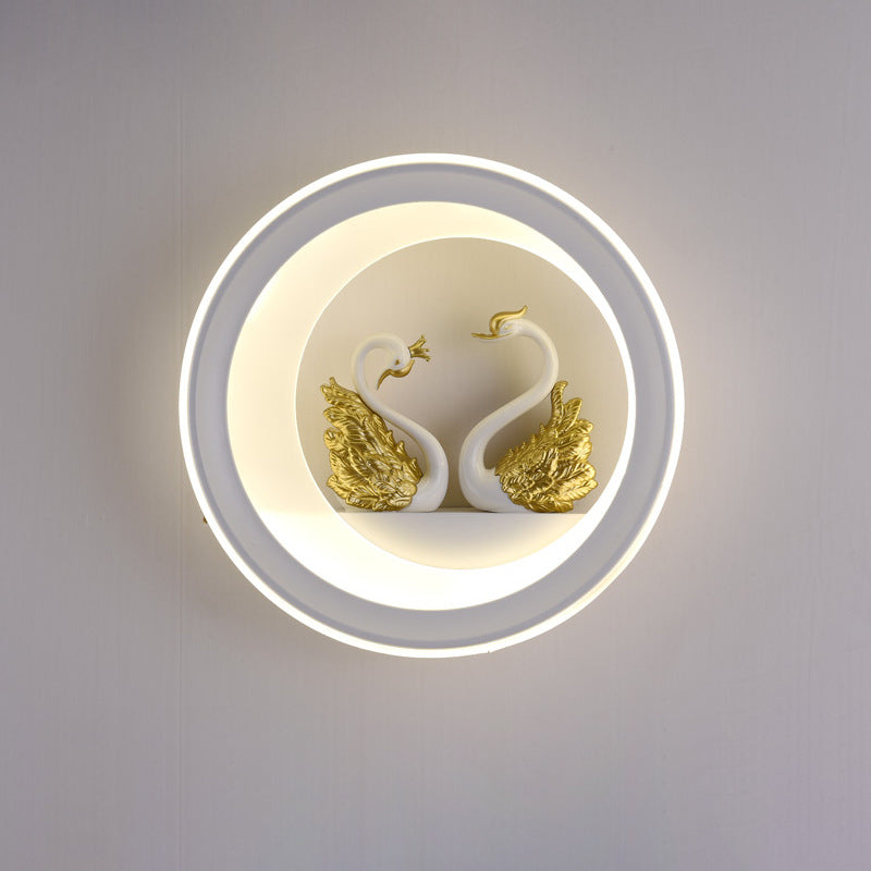 Chinese Swan Balloon Acrylic Hardware LED Wall Sconce Lamp