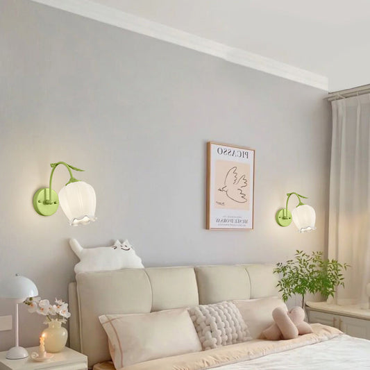 French Round Curved Glass Iron 1-Light Wall Sconce Lamp