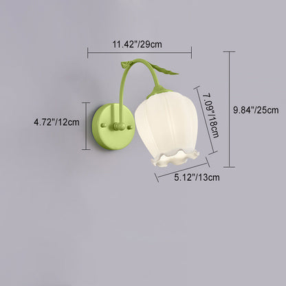 French Round Curved Glass Iron 1-Light Wall Sconce Lamp